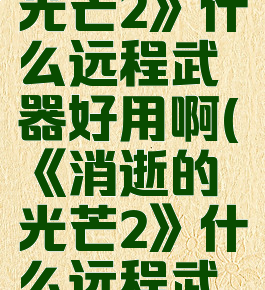 《消逝的光芒2》什么远程武器好用啊(《消逝的光芒2》什么远程武器好用啊)