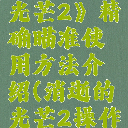 《消逝的光芒2》精确瞄准使用方法介绍(消逝的光芒2操作)