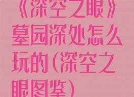 《深空之眼》墓园深处怎么玩的(深空之眼图鉴)