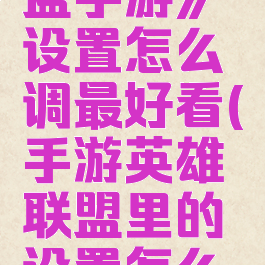 《英雄联盟手游》设置怎么调最好看(手游英雄联盟里的设置怎么调最合适)