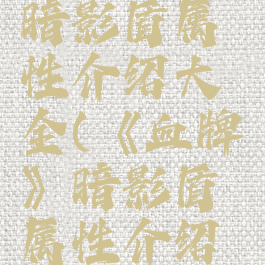 《血牌》暗影盾属性介绍大全(《血牌》暗影盾属性介绍大全视频)