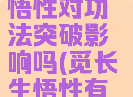 《觅长生》悟性对功法突破影响吗(觅长生悟性有什么用)