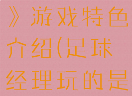 《足球经理》游戏特色介绍(足球经理玩的是什么)