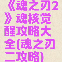 《魂之刃2》魂核觉醒攻略大全(魂之刃二攻略)