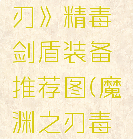 《魔渊之刃》精毒剑盾装备推荐图(魔渊之刃毒剑盾攻略)