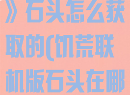 《饥荒联机版》石头怎么获取的(饥荒联机版石头在哪)