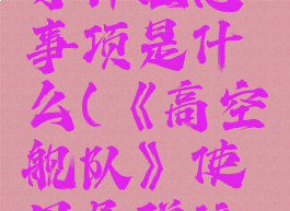 《高空舰队》使用导弹注意事项是什么(《高空舰队》使用导弹注意事项是什么呢)