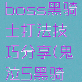 《鬼泣5》boss黑骑士打法技巧分享(鬼泣5黑骑士怎么打)