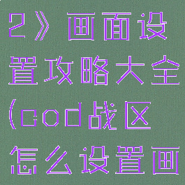 《cod战区2》画面设置攻略大全(cod战区怎么设置画面清晰)