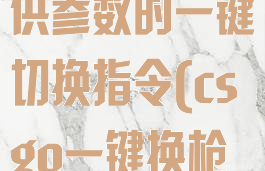 《csgo》提供参数的一键切换指令(csgo一键换枪指令)