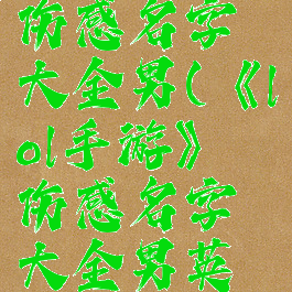 《lol手游》伤感名字大全男(《lol手游》伤感名字大全男英雄)