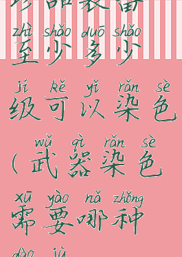 珍品装备至少多少级可以染色(武器染色需要哪种道具)