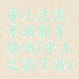 率土之滨手游新手攻略(率土之滨手游)