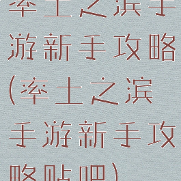 率土之滨手游新手攻略(率土之滨手游新手攻略贴吧)