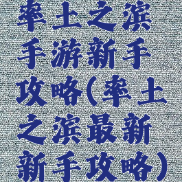 率土之滨手游新手攻略(率土之滨最新新手攻略)
