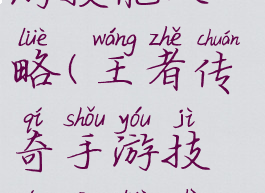 王者传奇手游技能攻略(王者传奇手游技能攻略视频)