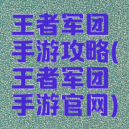 王者军团手游攻略(王者军团手游官网)