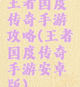 王者国度传奇手游攻略(王者国度传奇手游安卓版)
