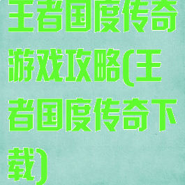 王者国度传奇游戏攻略(王者国度传奇下载)
