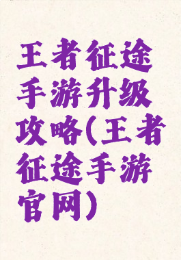 王者征途手游升级攻略(王者征途手游官网)
