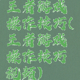 王者游戏操作技巧(王者游戏操作技巧视频)
