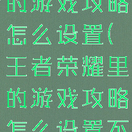 王者荣耀里的游戏攻略怎么设置(王者荣耀里的游戏攻略怎么设置不了)