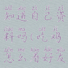 玩吃鸡游戏好友会知道自己资料吗(吃鸡怎么看好友和谁玩过游戏)