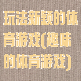 玩法新颖的体育游戏(趣味的体育游戏)