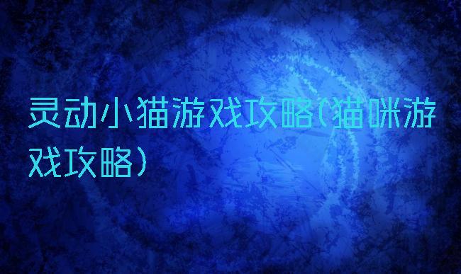 灵动小猫游戏攻略(猫咪游戏攻略)