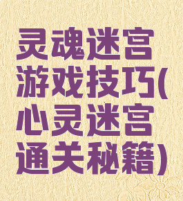 灵魂迷宫游戏技巧(心灵迷宫通关秘籍)