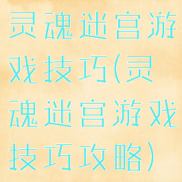 灵魂迷宫游戏技巧(灵魂迷宫游戏技巧攻略)