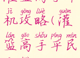 灌篮高手单机攻略(灌篮高手平民攻略)