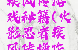 火影忍者疾风传游戏秘籍(火影忍者疾风传操作技巧)