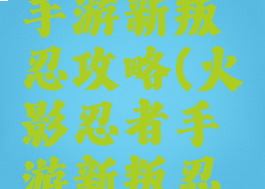 火影忍者手游新叛忍攻略(火影忍者手游新叛忍攻略图)