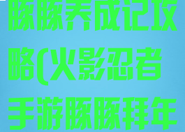 火影忍者手游豚豚养成记攻略(火影忍者手游豚豚拜年)