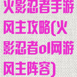 火影忍者手游风主攻略(火影忍者ol网游风主阵容)