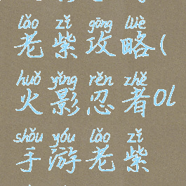 火影手游老紫攻略(火影忍者ol手游老紫阵容)