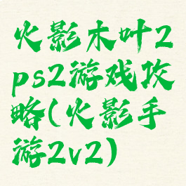 火影木叶2ps2游戏攻略(火影手游2v2)