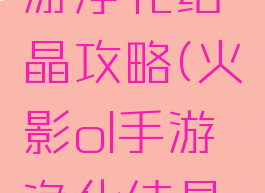 火影ol手游净化结晶攻略(火影ol手游净化结晶攻略大全)