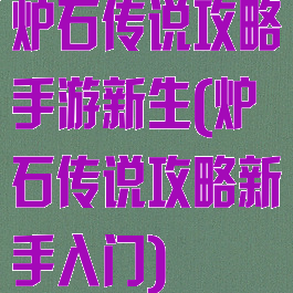 炉石传说攻略手游新生(炉石传说攻略新手入门)