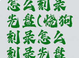 烧狗刻录怎么刻录光盘(烧狗刻录怎么刻录光盘视频)