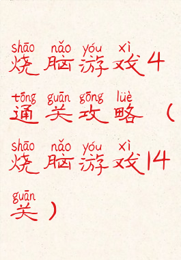 烧脑游戏4通关攻略(烧脑游戏14关)