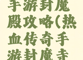 热血传奇手游封魔殿攻略(热血传奇手游封魔寺野外)