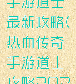 热血传奇手游道士最新攻略(热血传奇手游道士攻略2020)