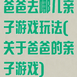 爸爸去哪儿亲子游戏玩法(关于爸爸的亲子游戏)