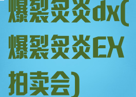爆裂炙炎dx(爆裂炙炎EX拍卖会)