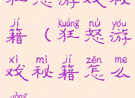 狂怒游戏秘籍(狂怒游戏秘籍怎么用)