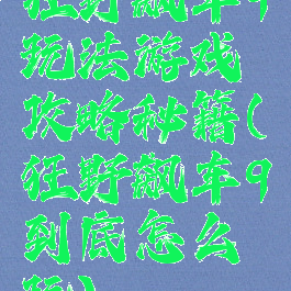 狂野飙车9玩法游戏攻略秘籍(狂野飙车9到底怎么玩)