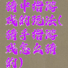 猜中指游戏的玩法(猜手指游戏怎么猜的)
