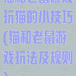 猫和老鼠游戏玩猫的小技巧(猫和老鼠游戏玩法及规则)